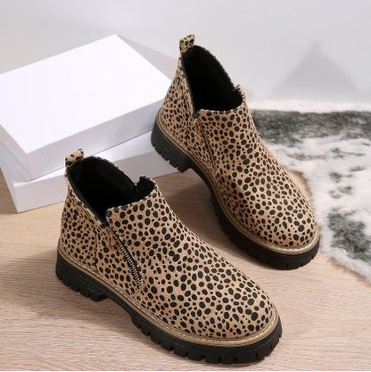 Women's Suede Chunky Ankle Boots – Block Heel Side Zipper | EU 36–43