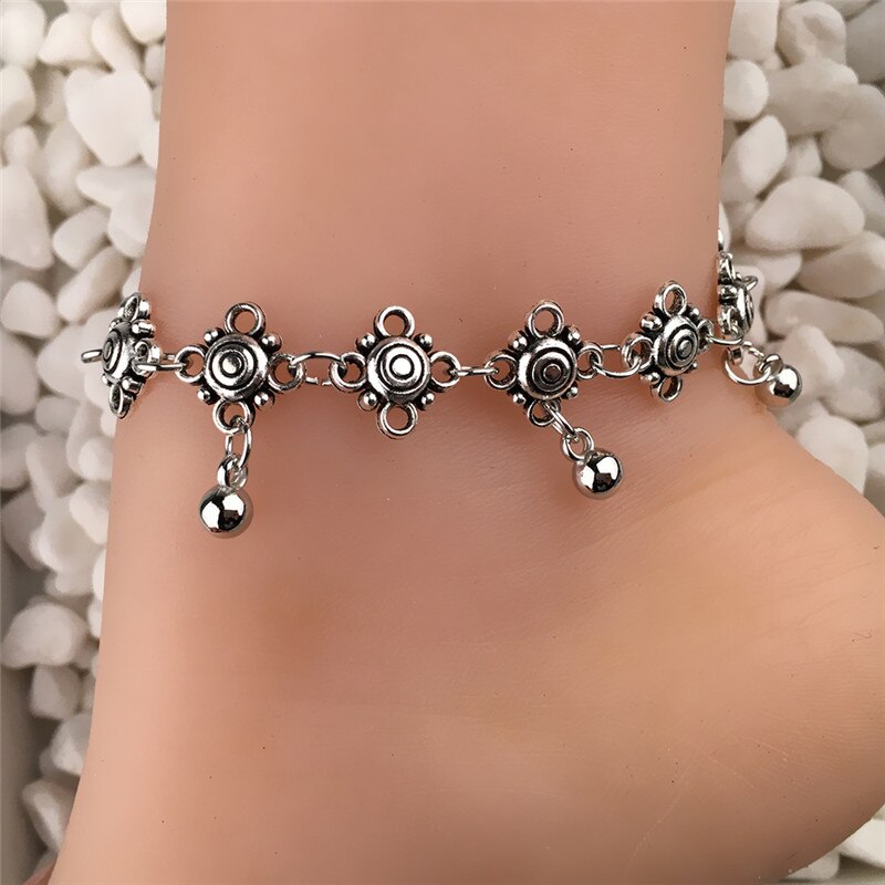 Chaîne et bracelet de cheville étoile de mer en alliage d'argent électroplaqué