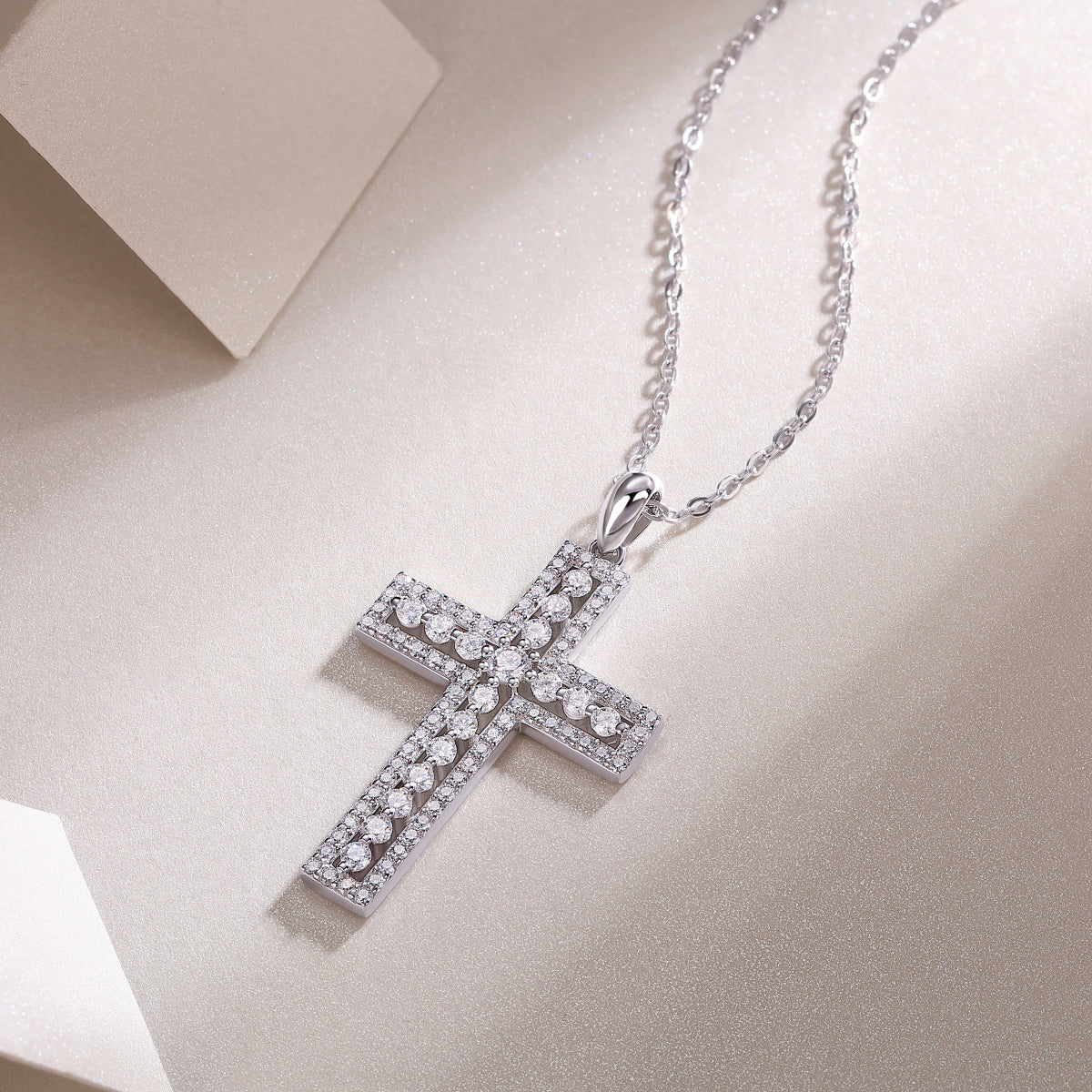 1Shelter Luxury Fashion Diamond Pendant Necklace Set With Mosan Diamond Silver Ornaments Prohibit TikTok sales