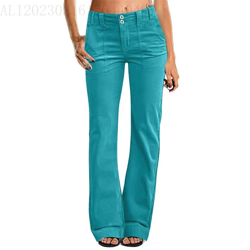 Women's Lightweight Bootcut Sports Pants – White S | AdriaPulse
