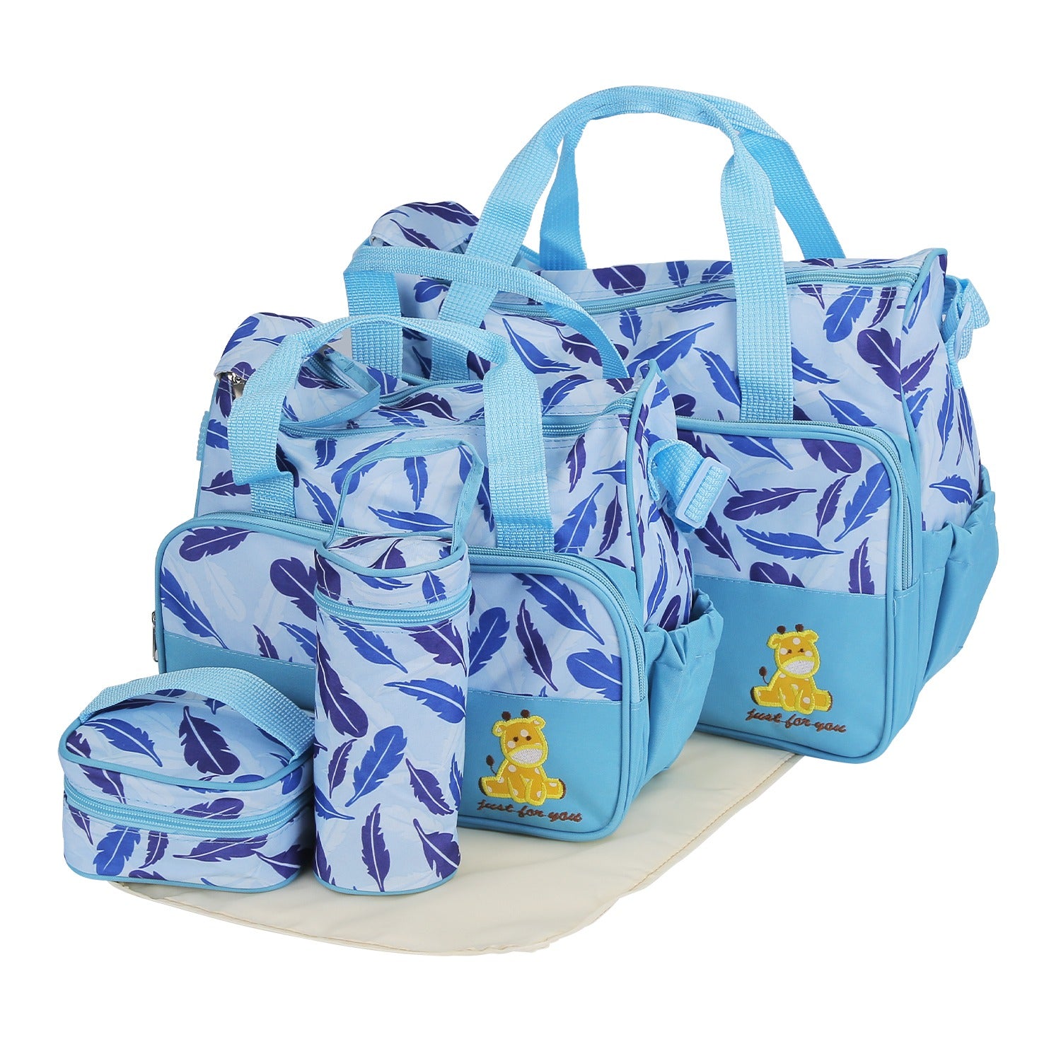 5-Piece Baby Diaper Bag Set – Spacious Travel Tote for Moms & Dads