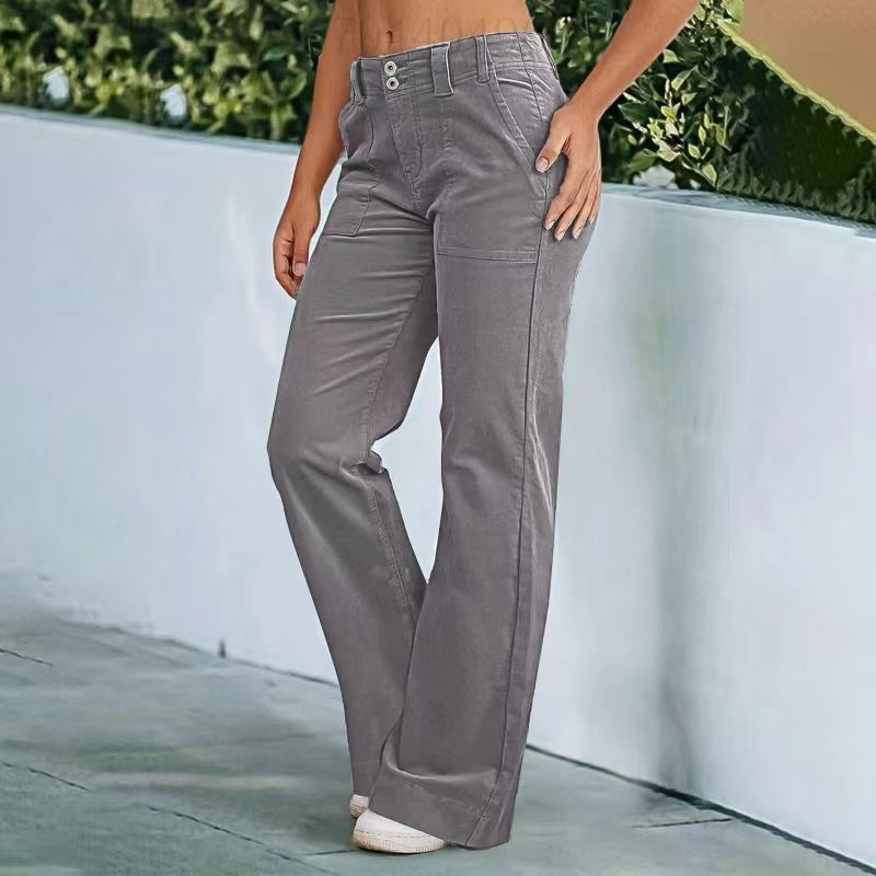Women's Lightweight Bootcut Sports Pants – White S | AdriaPulse3
