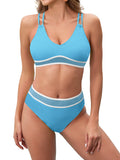 Maillot de Bain Bikini Deux Pièces Fendu Sans Manches Pour Femme