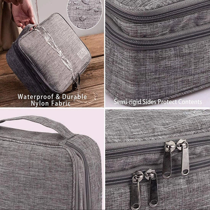 Electronics Organizer Travel Bag – Waterproof Double Layer Cable & Charger Case