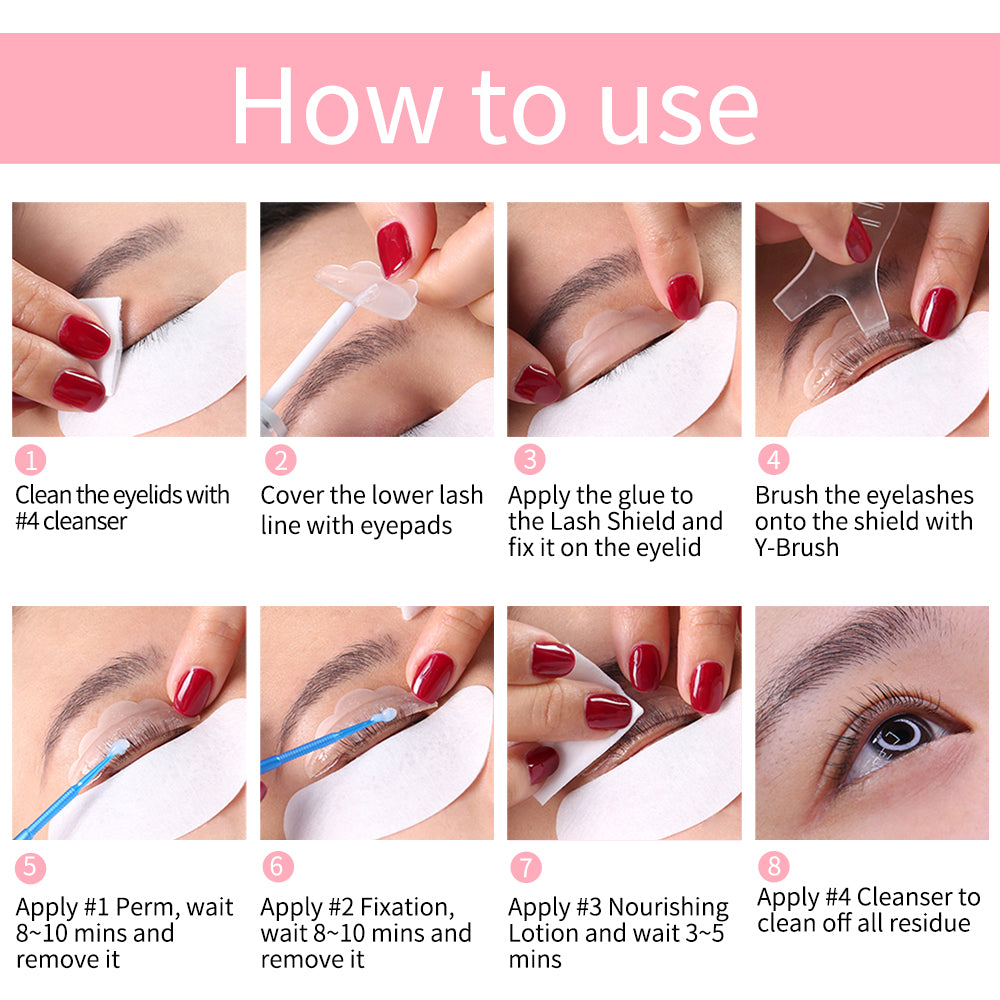 Kit de Permanente Rehaussement de Cils – Kit de Rehaussement en Sachets (10 Paires) pour Permanente de Cils en 8-12 Minutes | Utilisation en Salon et à Domicile