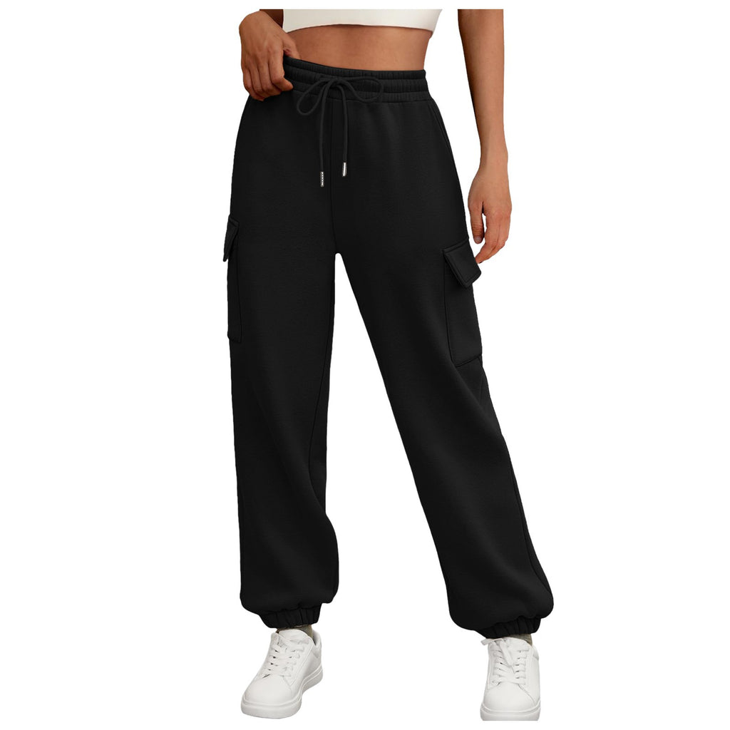 Damen Fleece-gefütterte Baggy Jogginghose mit Taschen