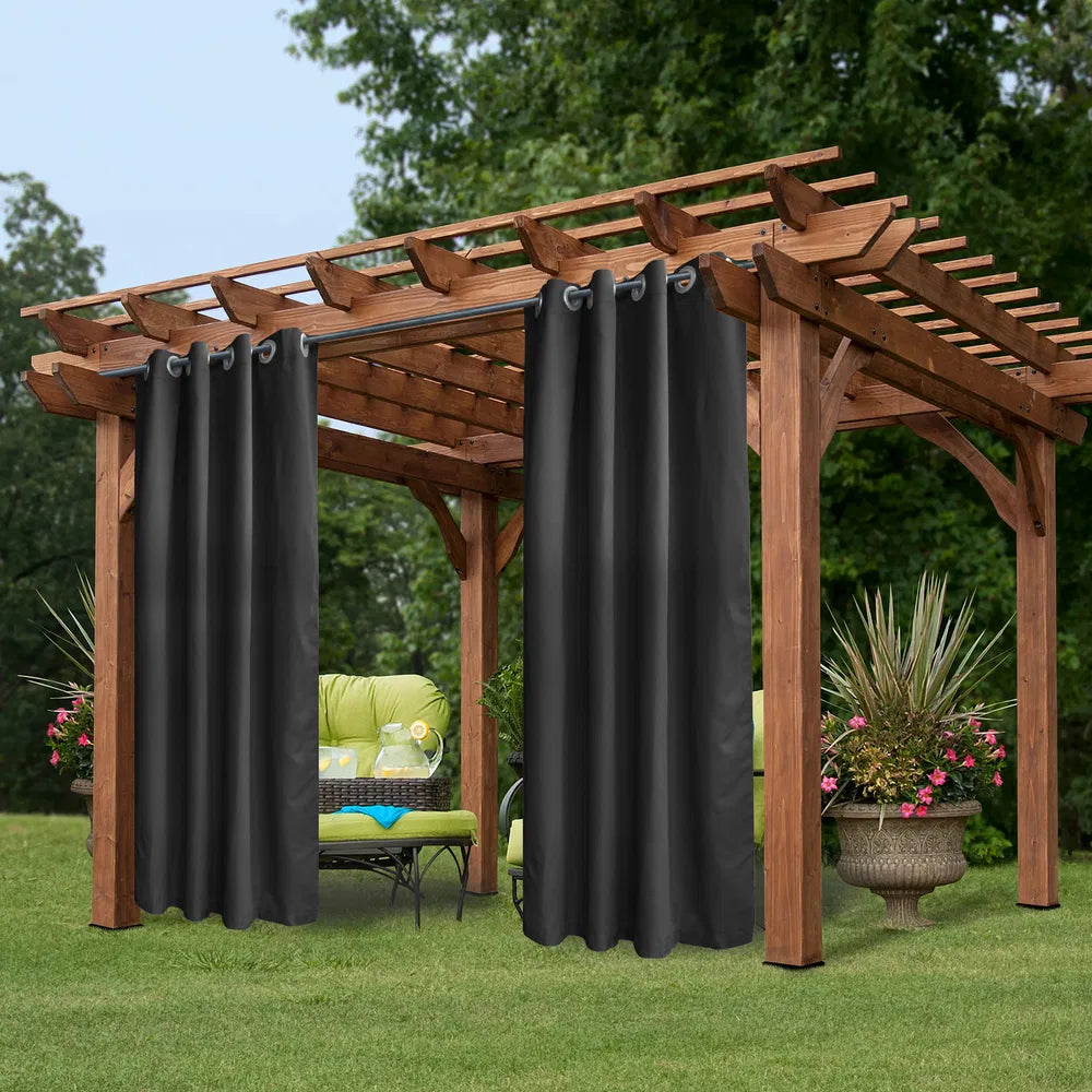 Luxurious Woolen Outdoor Curtain Gray 50x120 inch AdriaPulse