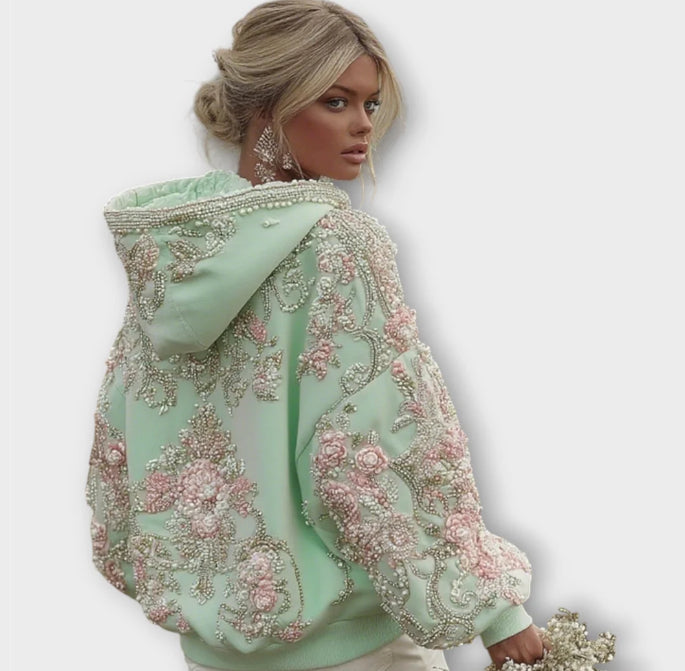 Women's Fashion Casual Printed Hooded Sweater
