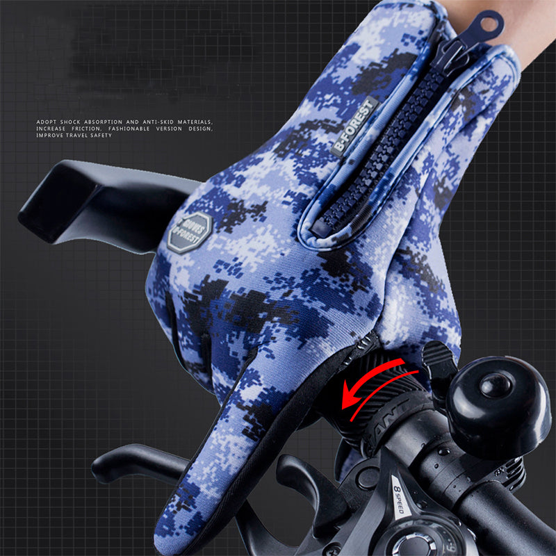 Gants d'hiver à écran tactile pour la moto, imperméables, avec doublure polaire