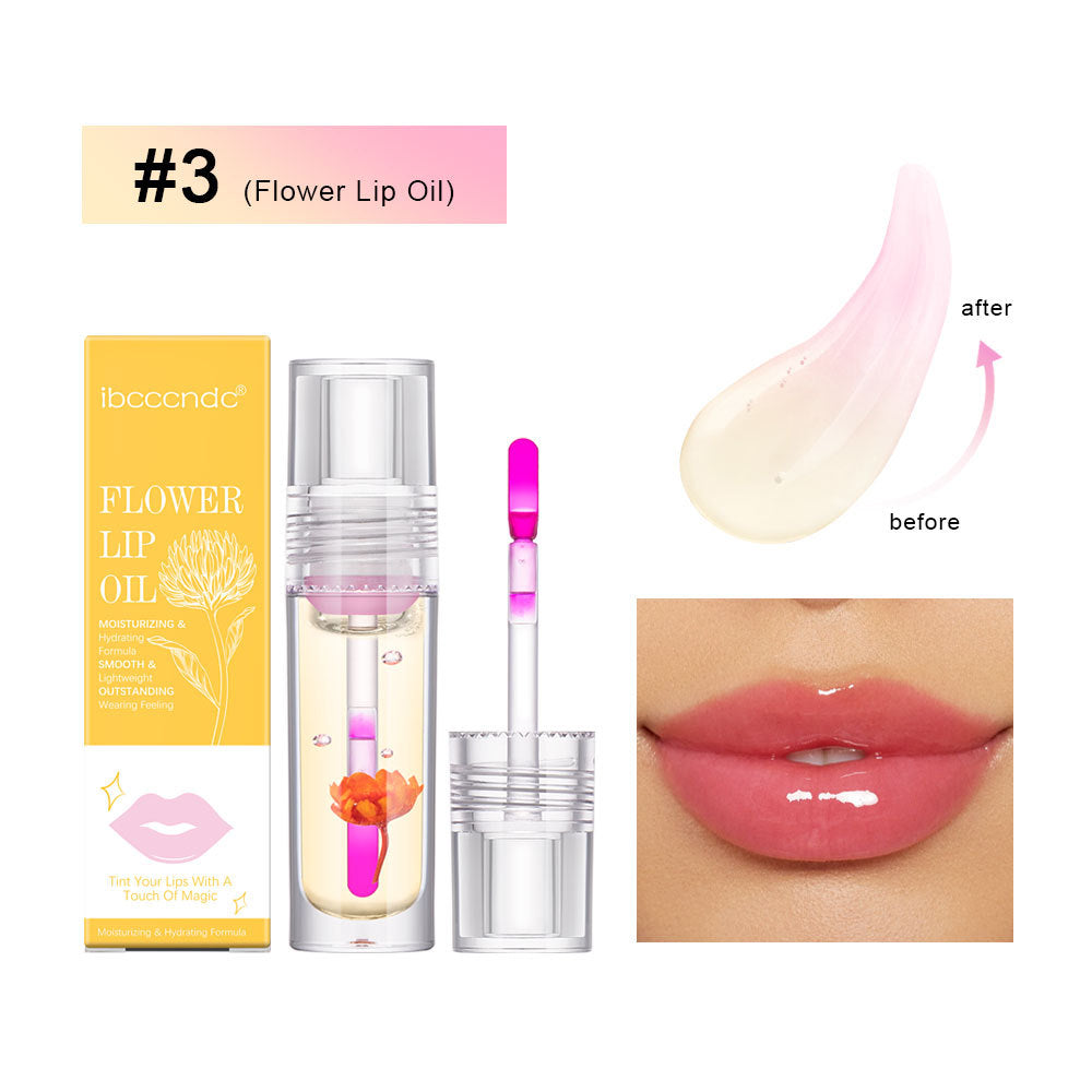 Flower Color Changing Lip Oil – Moisturizing Jelly Lip Gloss