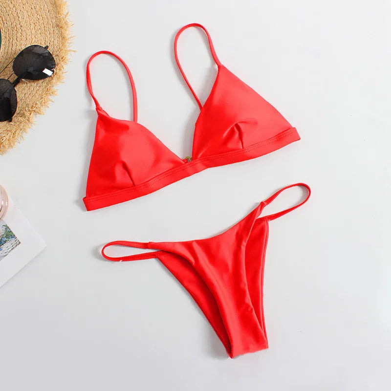 Maillot de Bain Femme 2 Pièces Ensemble Natation Plage Sexy Micro Bikini Vêtements d'Été Maillots de Bain Tendances Femme Maillot de Bain Ropa De Mujer