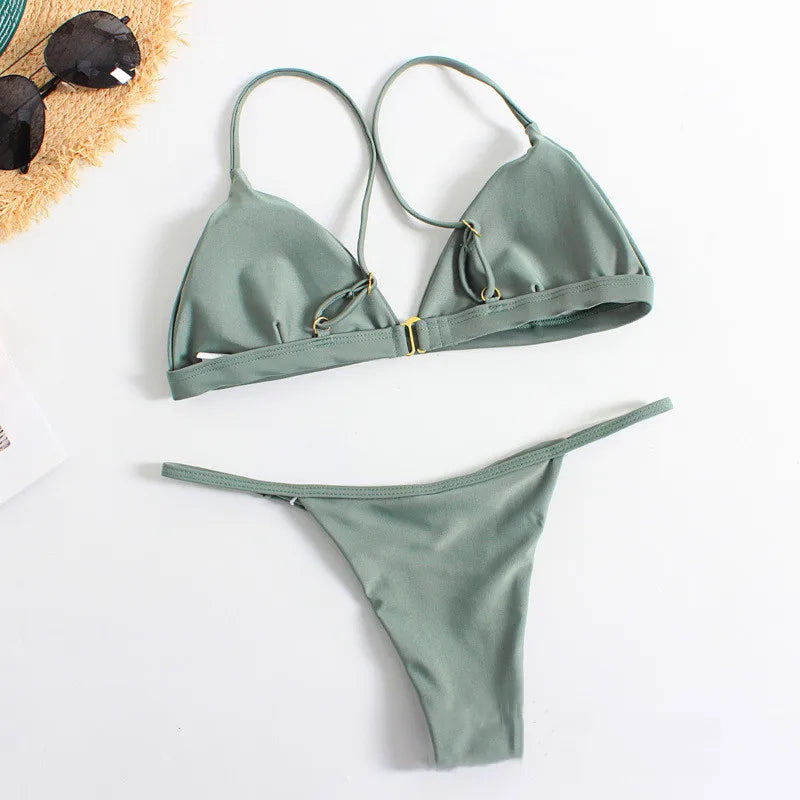 Maillot de Bain Femme 2 Pièces Ensemble Natation Plage Sexy Micro Bikini Vêtements d'Été Maillots de Bain Tendances Femme Maillot de Bain Ropa De Mujer