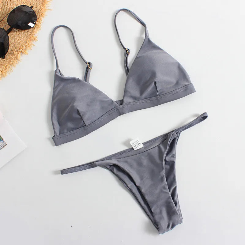 Maillot de Bain Femme 2 Pièces Ensemble Natation Plage Sexy Micro Bikini Vêtements d'Été Maillots de Bain Tendances Femme Maillot de Bain Ropa De Mujer