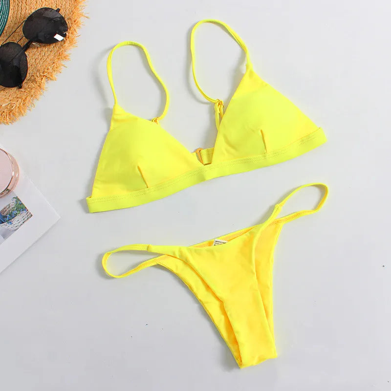 Maillot de Bain Femme 2 Pièces Ensemble Natation Plage Sexy Micro Bikini Vêtements d'Été Maillots de Bain Tendances Femme Maillot de Bain Ropa De Mujer