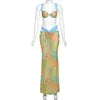 Women's Printed Bra Bikini & Maxi Skirt 3-Piece Set – Sexy Summer Streetwear