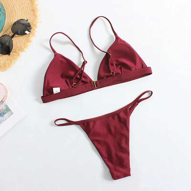 Maillot de Bain Femme 2 Pièces Ensemble Natation Plage Sexy Micro Bikini Vêtements d'Été Maillots de Bain Tendances Femme Maillot de Bain Ropa De Mujer