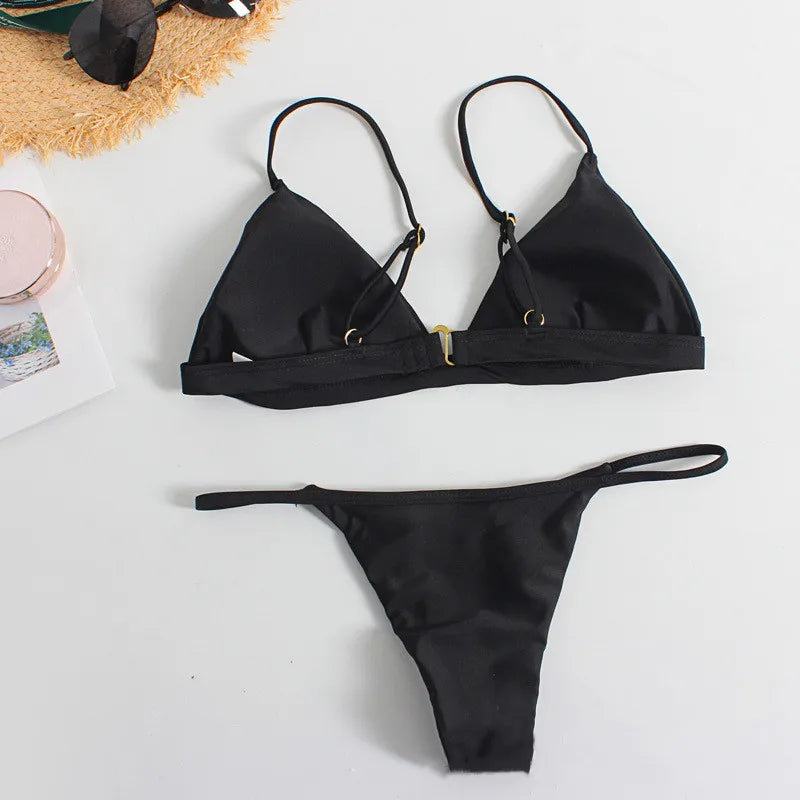 Maillot de Bain Femme 2 Pièces Ensemble Natation Plage Sexy Micro Bikini Vêtements d'Été Maillots de Bain Tendances Femme Maillot de Bain Ropa De Mujer