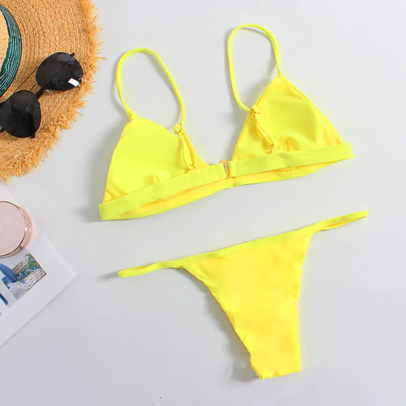 Maillot de Bain Femme 2 Pièces Ensemble Natation Plage Sexy Micro Bikini Vêtements d'Été Maillots de Bain Tendances Femme Maillot de Bain Ropa De Mujer
