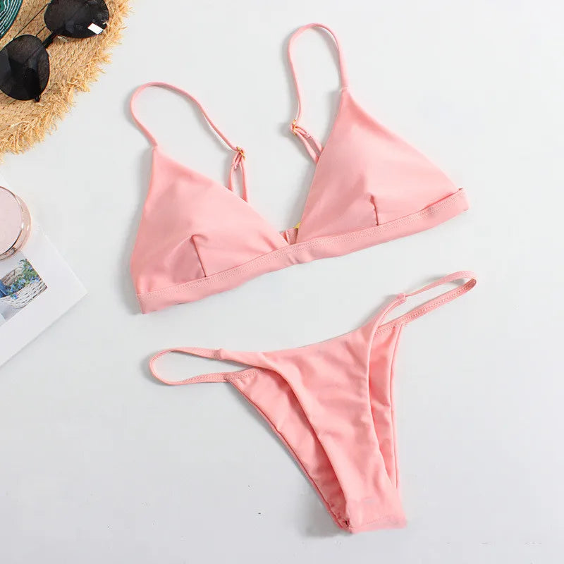 Maillot de Bain Femme 2 Pièces Ensemble Natation Plage Sexy Micro Bikini Vêtements d'Été Maillots de Bain Tendances Femme Maillot de Bain Ropa De Mujer