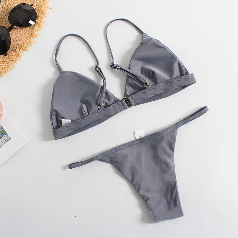 Maillot de Bain Femme 2 Pièces Ensemble Natation Plage Sexy Micro Bikini Vêtements d'Été Maillots de Bain Tendances Femme Maillot de Bain Ropa De Mujer