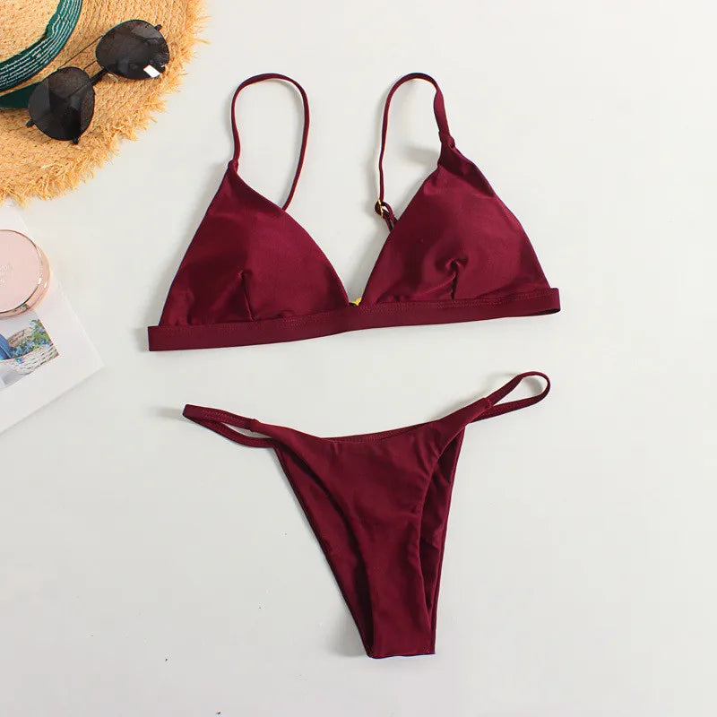 Maillot de Bain Femme 2 Pièces Ensemble Natation Plage Sexy Micro Bikini Vêtements d'Été Maillots de Bain Tendances Femme Maillot de Bain Ropa De Mujer
