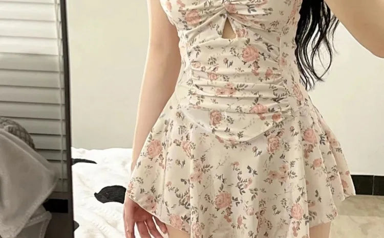 Maillot de bain une pièce pour femme, couleur unie, amincissant, style robe, conservateur, taille ajustée, amincissant, pour les vacances