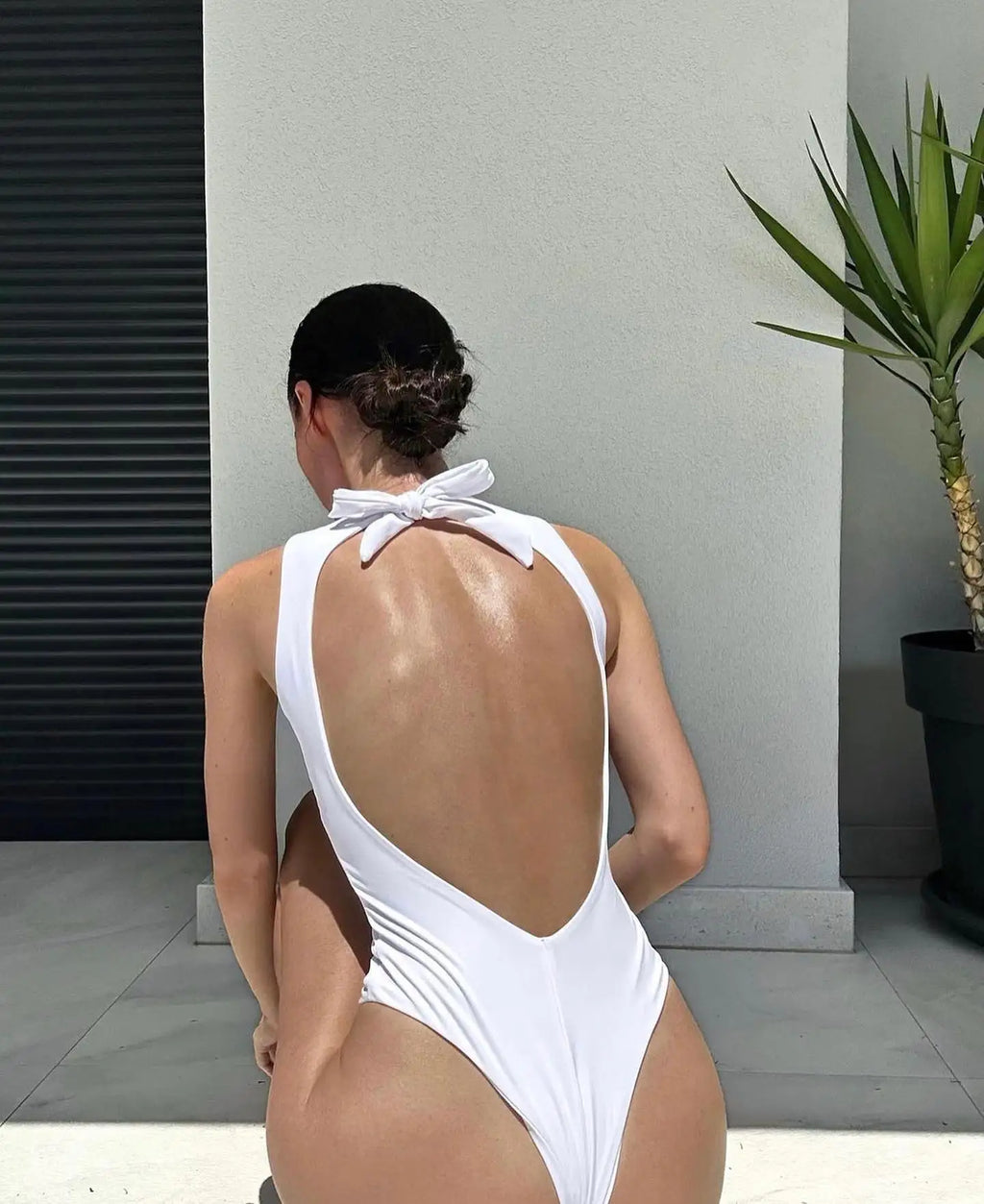 Sexy Cut-Out Damen-Badeanzug 2024 Trend Sportlicher Stil Bademode Ärmellose Badeanzüge Rückenfreie Monokinis Damen Urlaubsstrandbekleidung