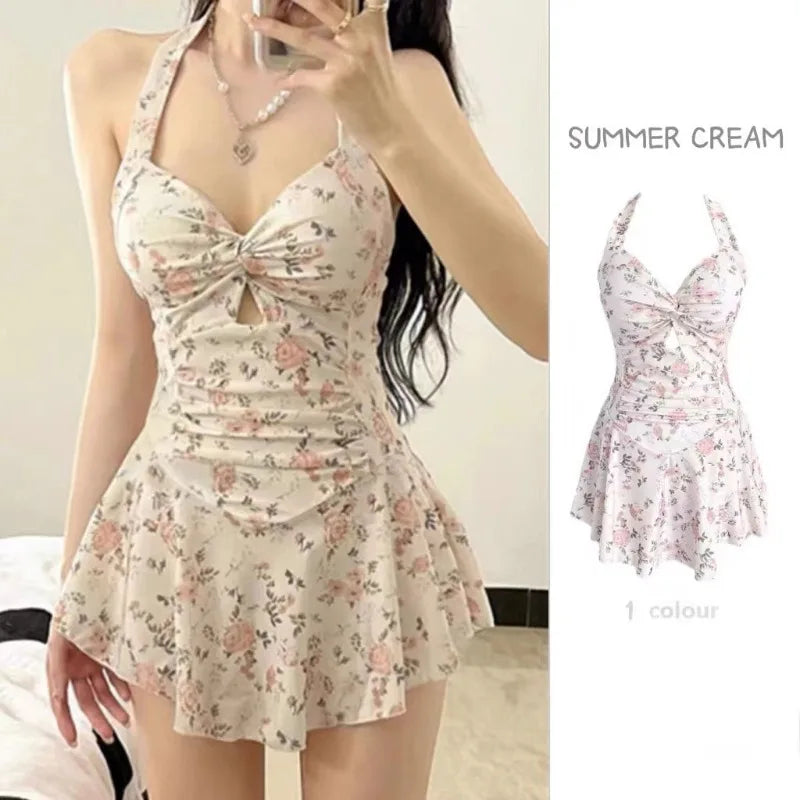 Maillot de bain une pièce pour femme, couleur unie, amincissant, style robe, conservateur, taille ajustée, amincissant, pour les vacances