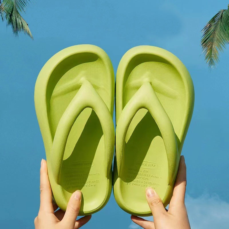 Plateau-Flip-Flops mit Schleife – Damen-Sommer-Strandsandalen