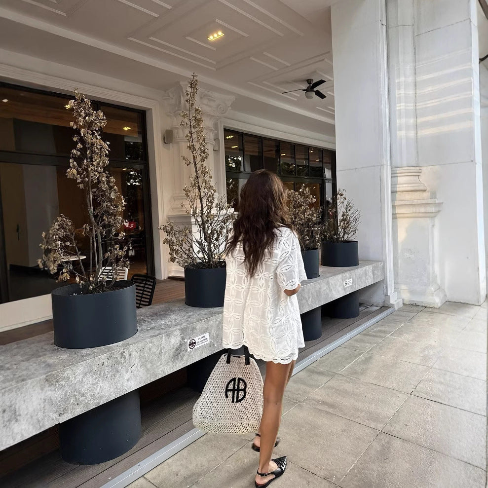 Women's White Shirt & Lace Mini Skirt Set – AdriaPulse
