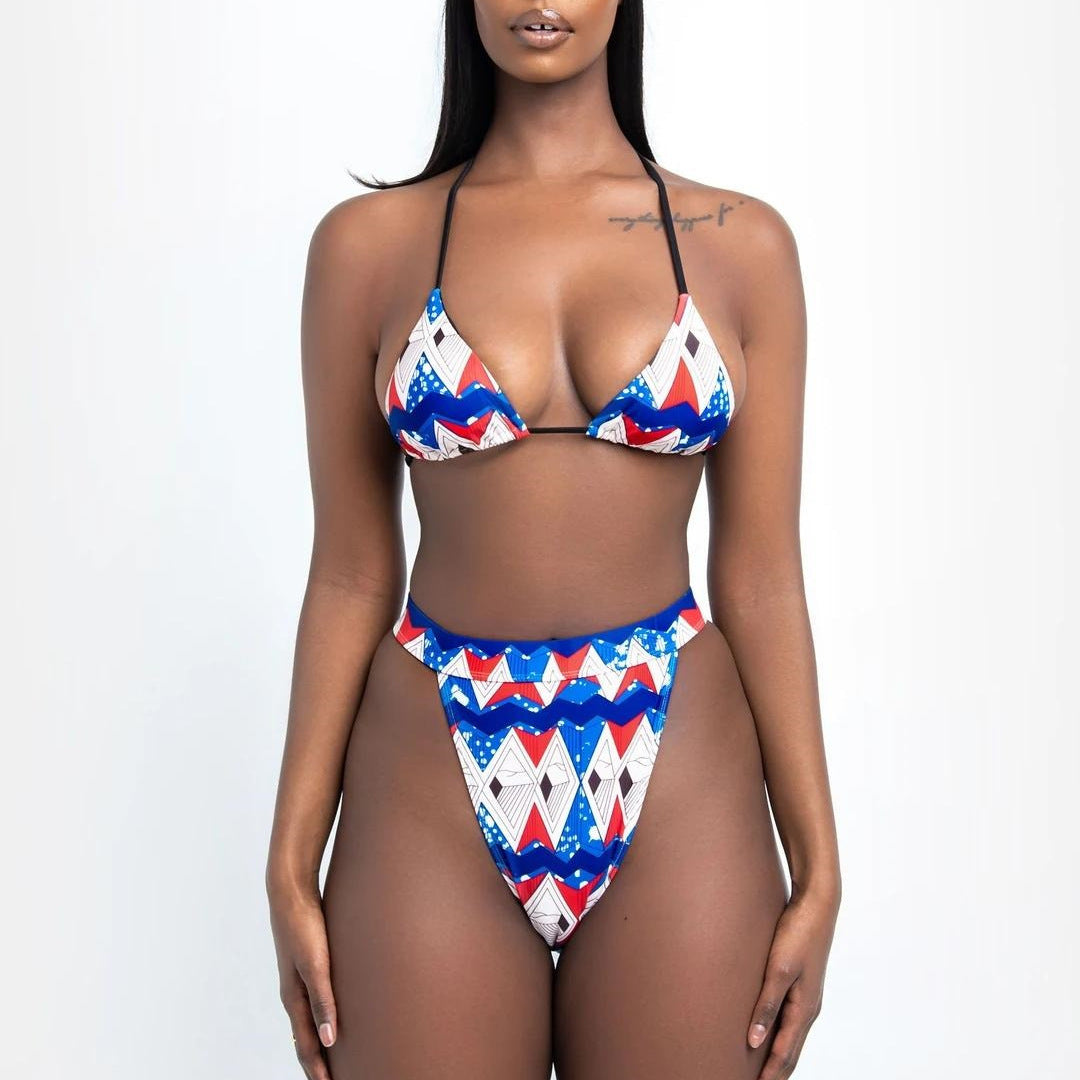 Bluse Geteilter Bikini-Badeanzug – Chiffon-Überwurf-Stil