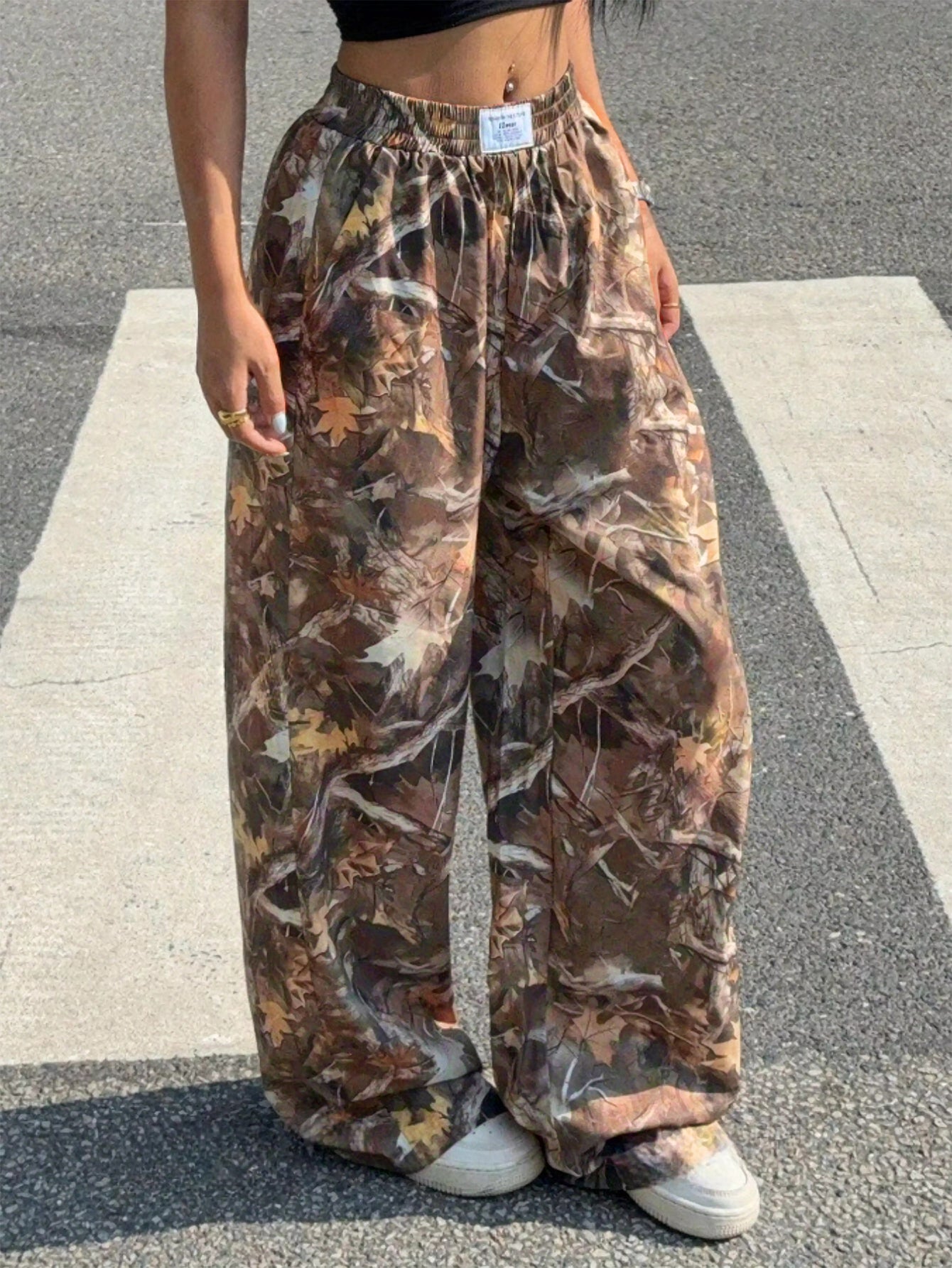 Schlankmachende Freizeithose Hip Hop Retro Street Multi-Pocket Camouflage Cargo-Hose für Damen Y2k Hip-Hop Cargo Grunge Baggy Hose