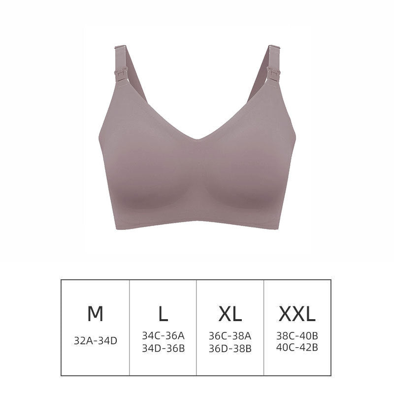 Women's Glossy Seamless Maternity Bra – Soft Nylon Wireless Nursing Bra