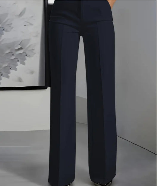 Damen-Minimalismus-Hose aus weißem Polyester