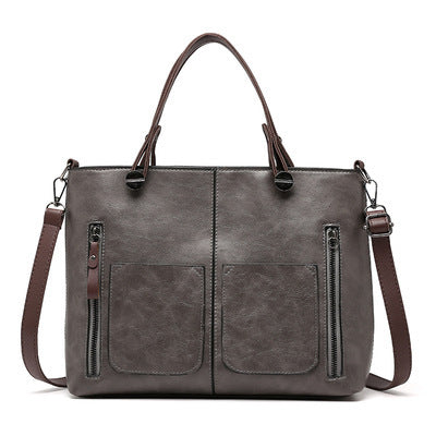 Retro Large Capacity Crossbody Shoulder Bag Women Handbag Black AdriaPulse
