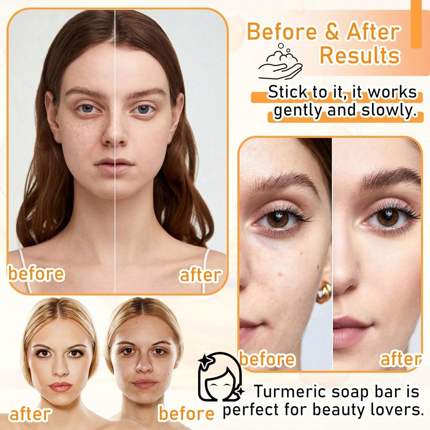 "Turmeric Brightening Soap Natural Glow Dark Spot Corrector Bar 100g – AdriaPulse"