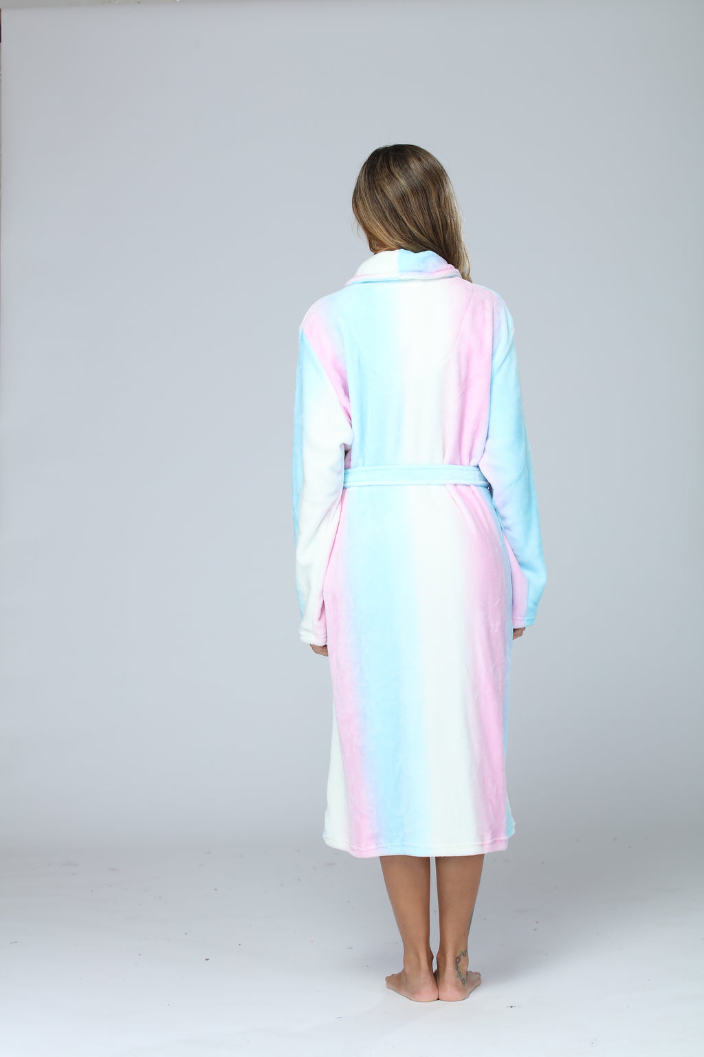 RONGTAI Peignoir Long en Polaire Peluche pour Femmes, Robe de Nuit Épaisse à Capuche avec Poches, Vêtements de Nuit Doux pour Hommes