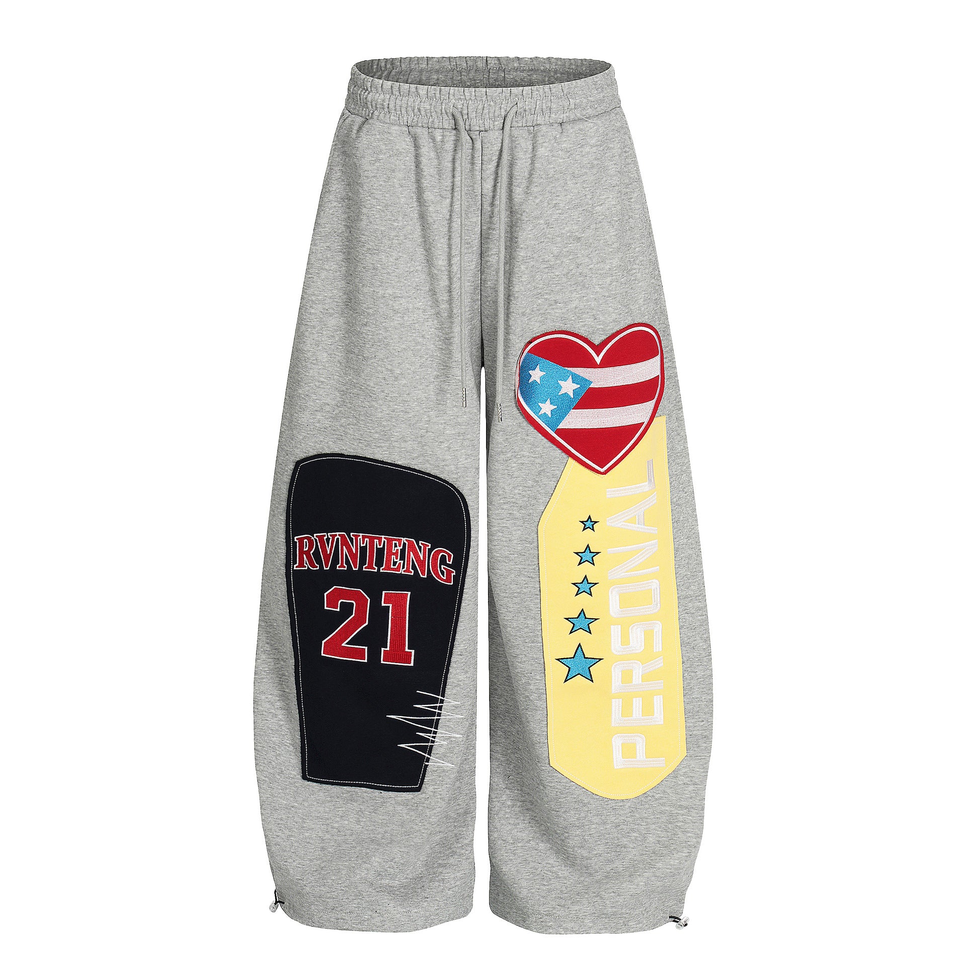 Men's Fashion Letter Pattern Loose Casual Pants – Blue S | AdriaPulse