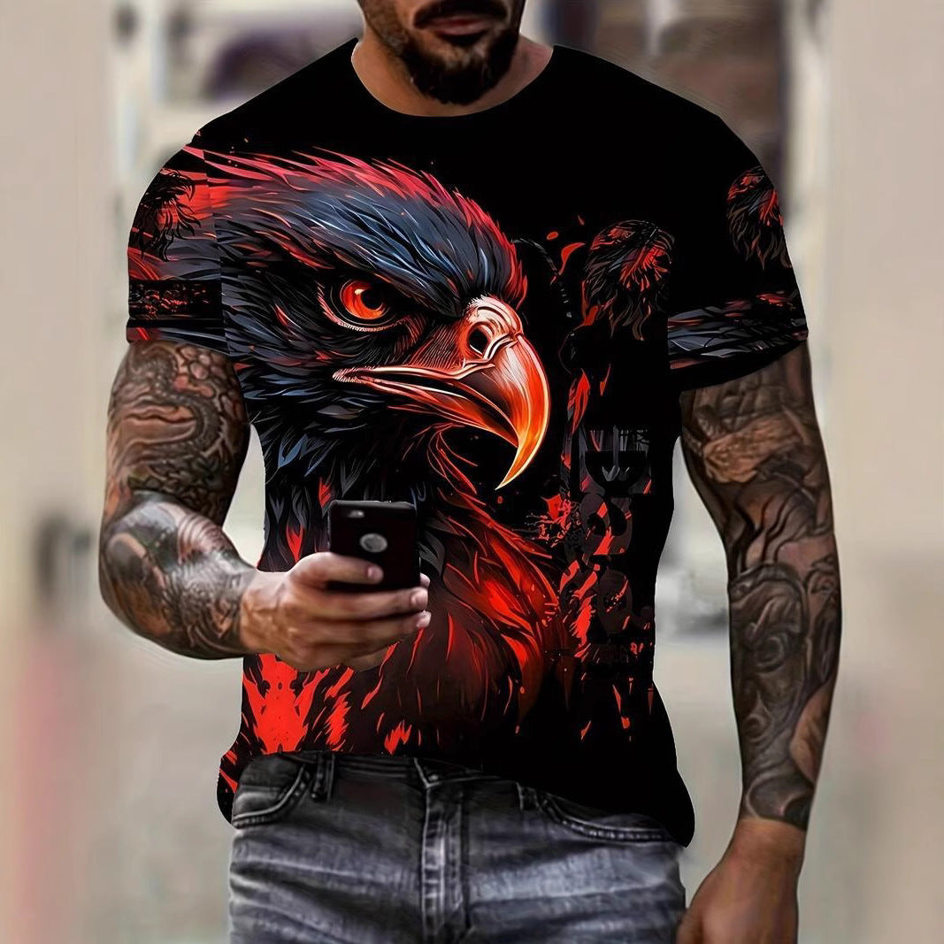 Eagle Print T-Shirt | Oversized Digital Print Tee – XS to 5XL