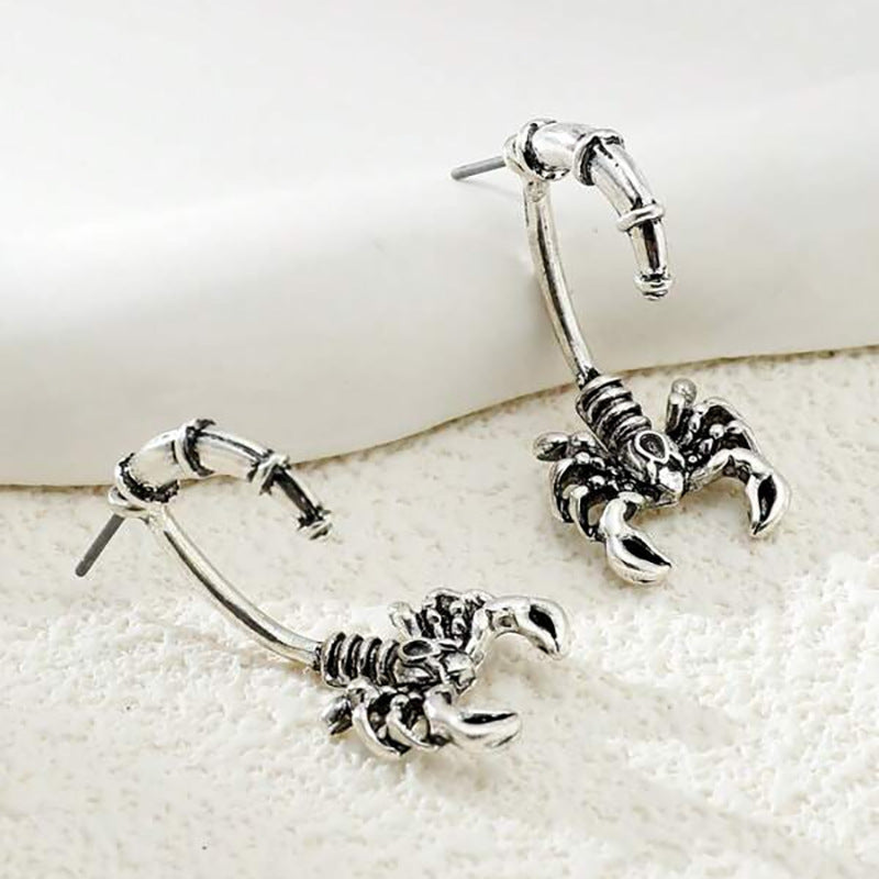 Scorpion Stud Earrings – Electroplated Alloy Geometric Unisex Jewelry