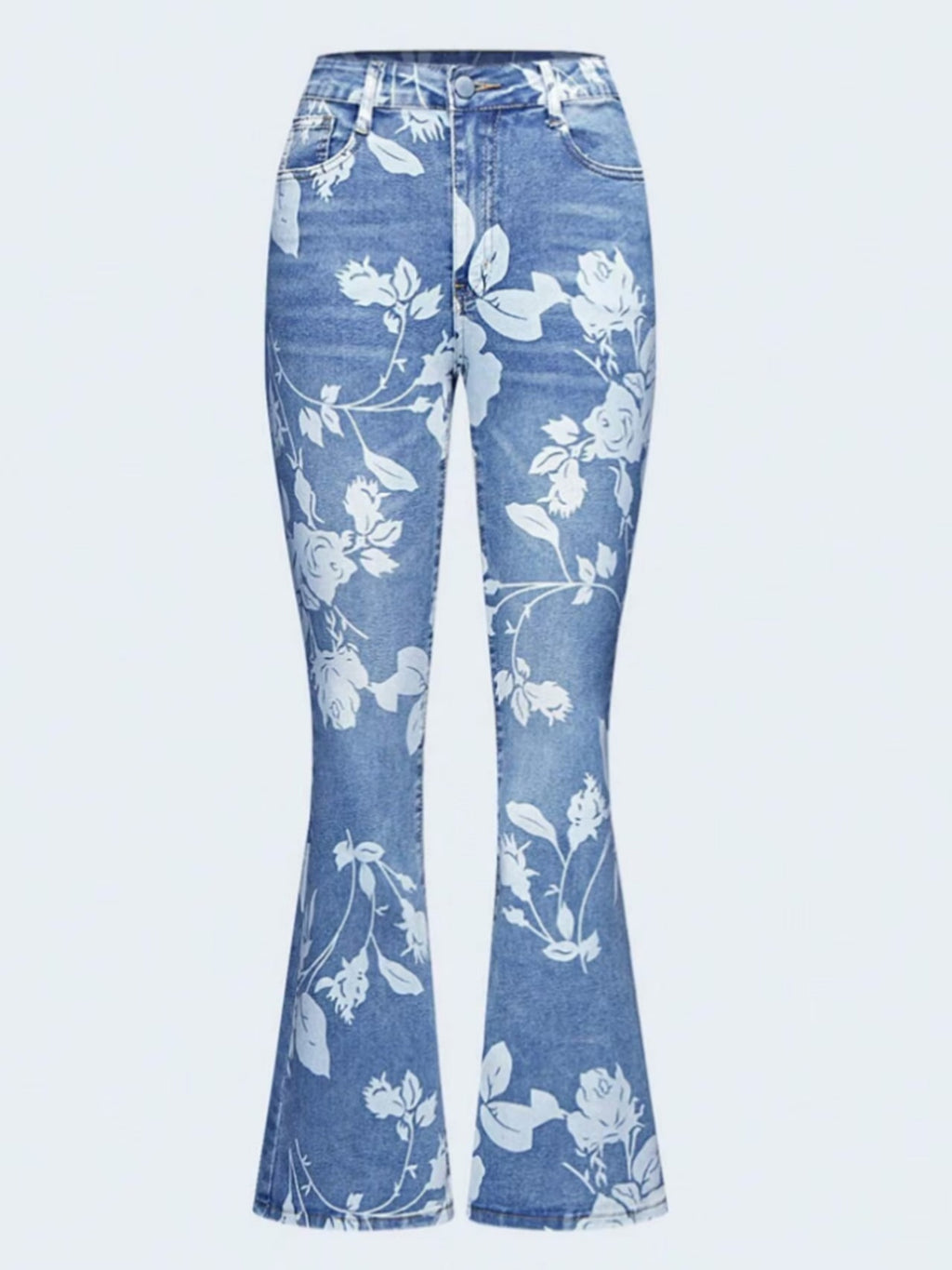 Women's Printed Denim Pants – Warm Four Seasons Jeans