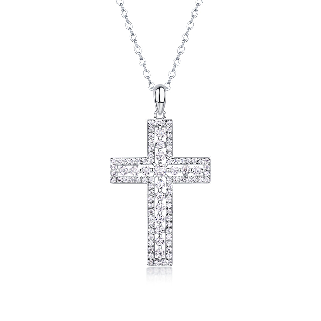 1Shelter Luxury Fashion Diamond Pendant Necklace Set With Mosan Diamond Silver Ornaments Prohibit TikTok sales