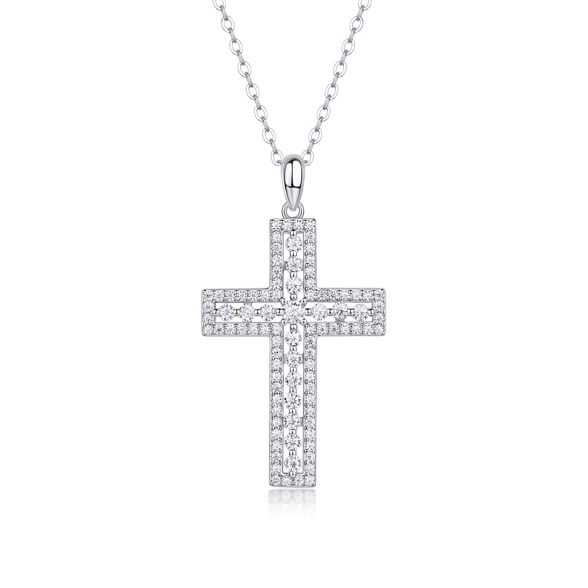1Shelter Luxury Fashion Diamond Pendant Necklace Set With Mosan Diamond Silver Ornaments Prohibit TikTok sales
