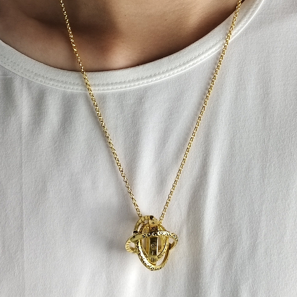 Astronomical Ball Ring & Necklace – Rotating Universe Globe Jewelry