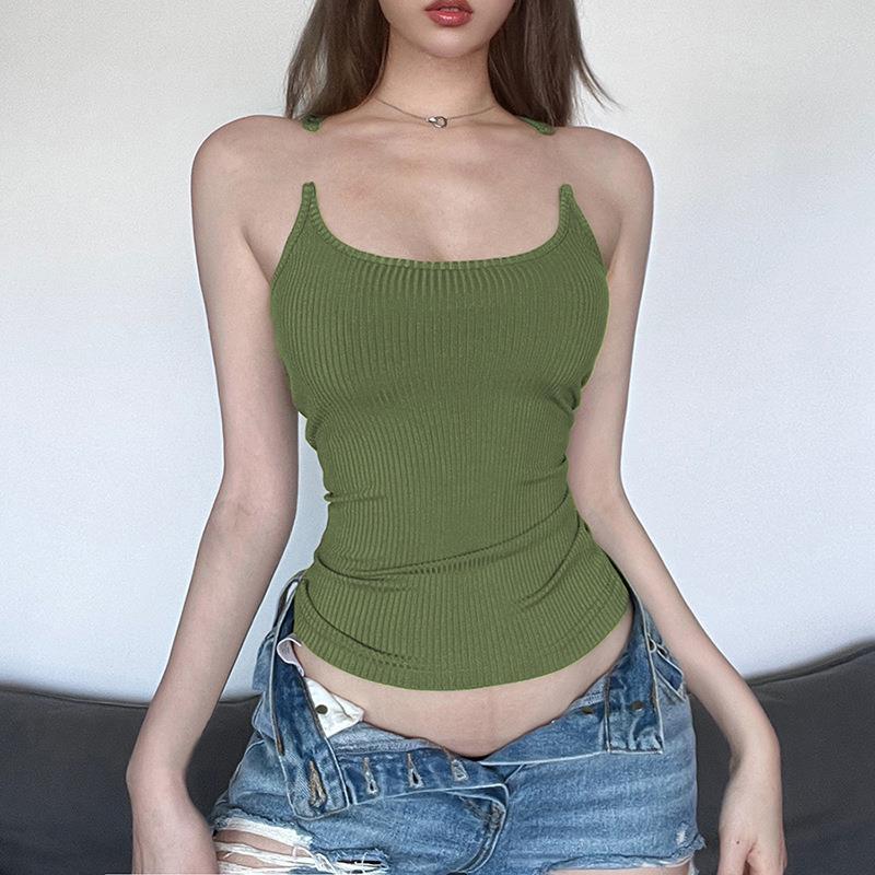 Y2K Unsichtbares Camisole-Top Weste Mode Schlankes U-Boot-Ausschnitt Oberteil Sommer Damenbekleidung
