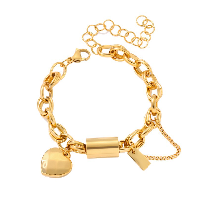 Vielseitiges Titanarmband mit herzförmigem Anhänger