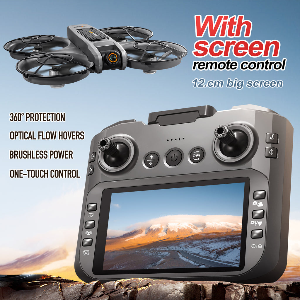 S156 Brushless Drone With Remote Control And Screen, Racing Drone For Aerial Photography, HD Quadcopters With Optical Flow Positioning