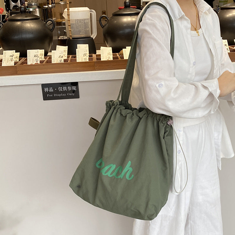 Women's Large Capacity Canvas Beach Shoulder Bag – Lightweight Polyester Tote