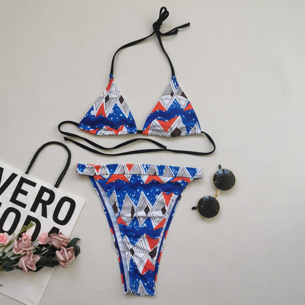 Bluse Geteilter Bikini-Badeanzug – Chiffon-Überwurf-Stil