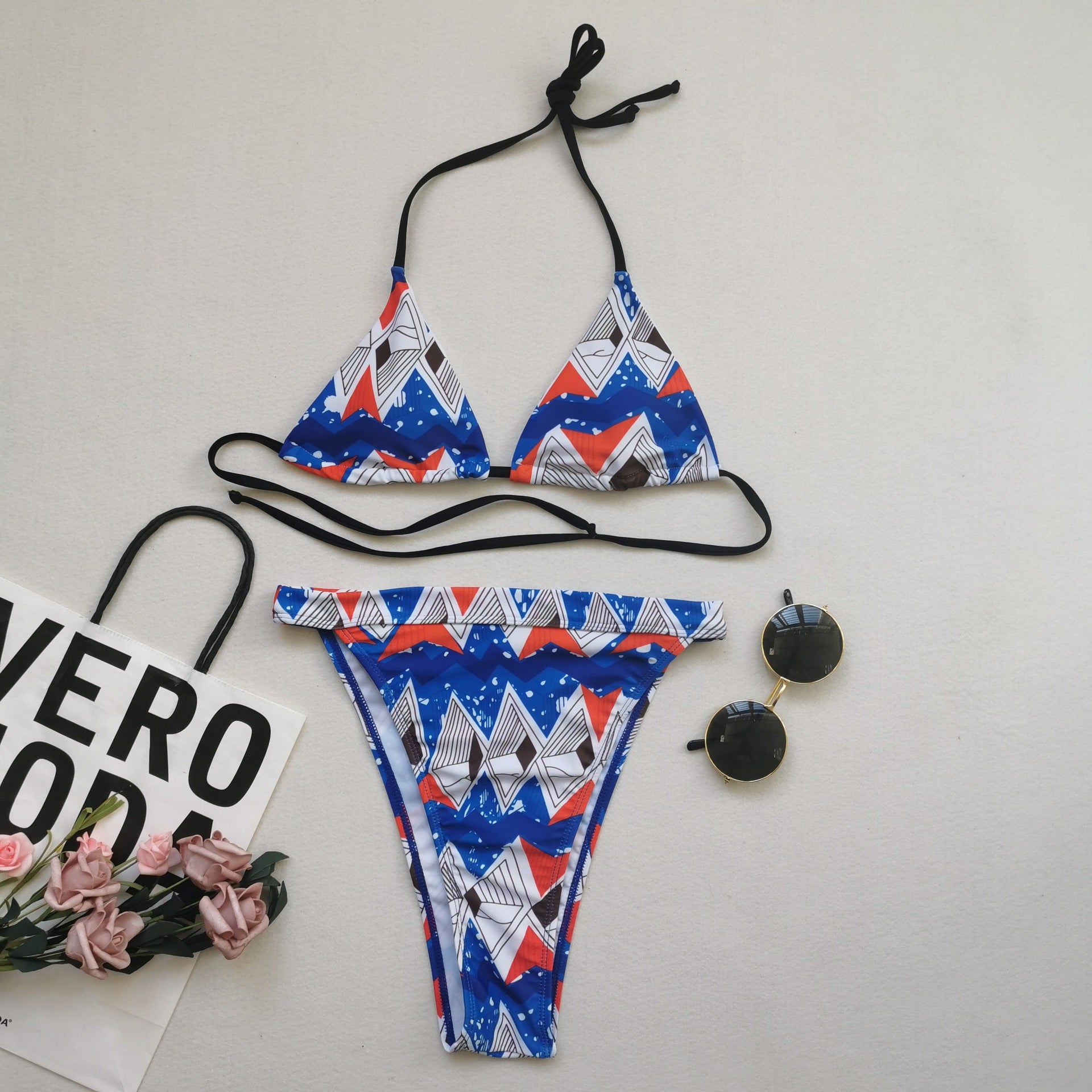 Bluse Geteilter Bikini-Badeanzug – Chiffon-Überwurf-Stil